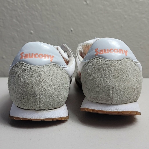 Saucony Bullet Shoes Womens 5.5 Pink White Suede Running Sneakers - Picture 4 of 9